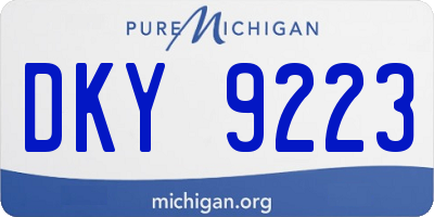 MI license plate DKY9223