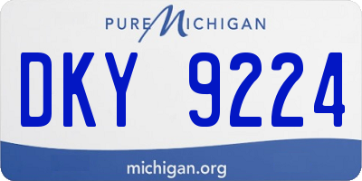 MI license plate DKY9224