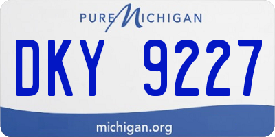 MI license plate DKY9227