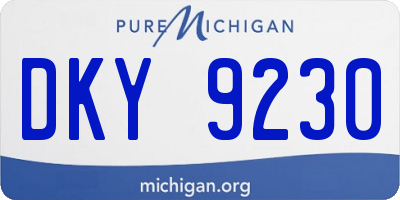 MI license plate DKY9230