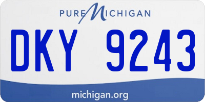 MI license plate DKY9243