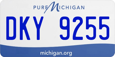 MI license plate DKY9255