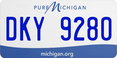 MI license plate DKY9280