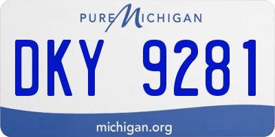 MI license plate DKY9281