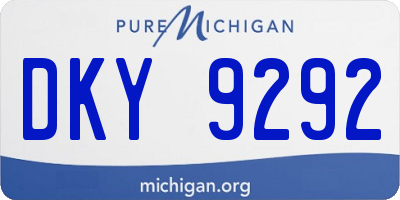 MI license plate DKY9292