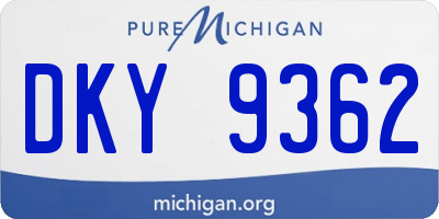 MI license plate DKY9362