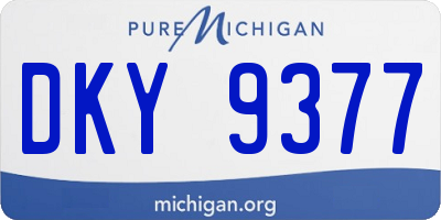 MI license plate DKY9377