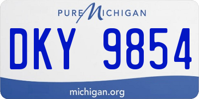 MI license plate DKY9854