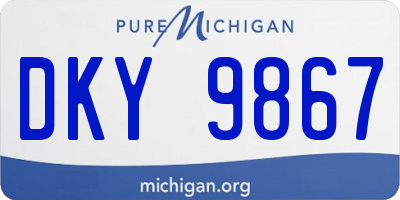 MI license plate DKY9867