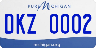 MI license plate DKZ0002