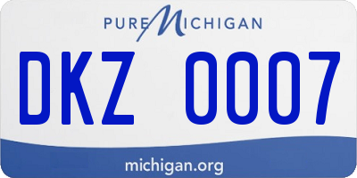 MI license plate DKZ0007