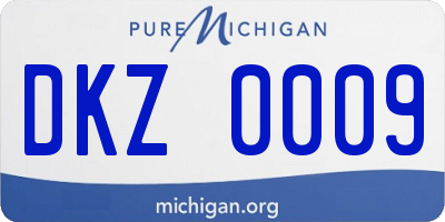 MI license plate DKZ0009