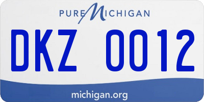 MI license plate DKZ0012