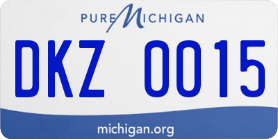 MI license plate DKZ0015