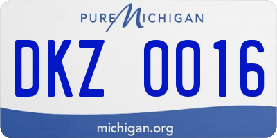 MI license plate DKZ0016