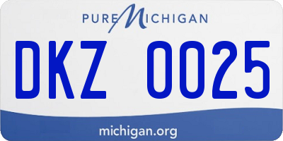 MI license plate DKZ0025