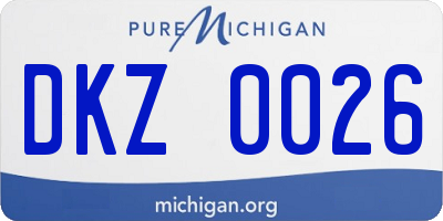 MI license plate DKZ0026