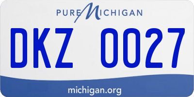 MI license plate DKZ0027