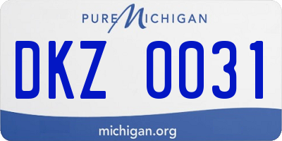 MI license plate DKZ0031