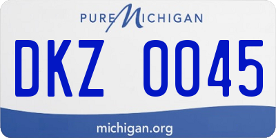 MI license plate DKZ0045