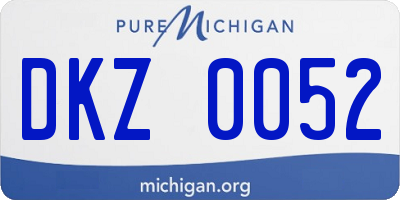 MI license plate DKZ0052