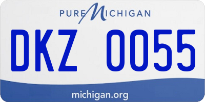 MI license plate DKZ0055