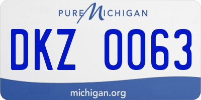 MI license plate DKZ0063