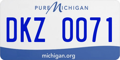 MI license plate DKZ0071