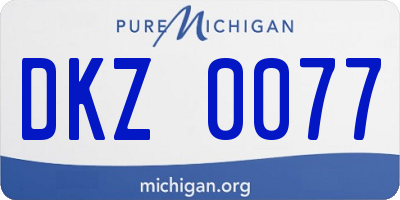 MI license plate DKZ0077