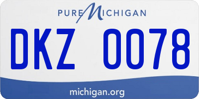 MI license plate DKZ0078