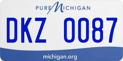 MI license plate DKZ0087