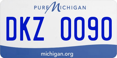 MI license plate DKZ0090