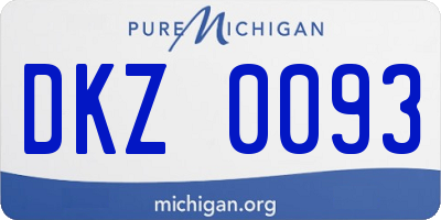 MI license plate DKZ0093