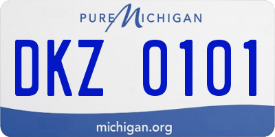 MI license plate DKZ0101
