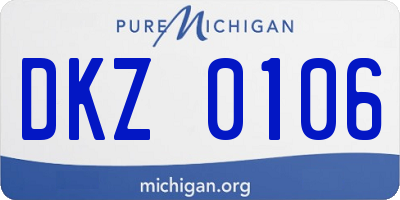 MI license plate DKZ0106