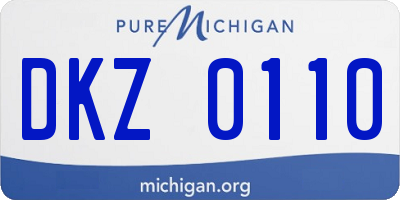 MI license plate DKZ0110