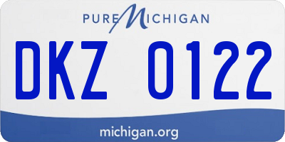 MI license plate DKZ0122