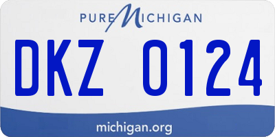 MI license plate DKZ0124