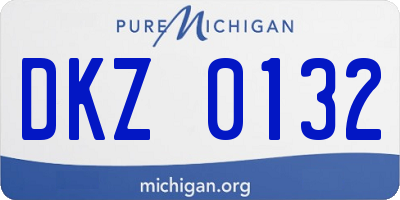 MI license plate DKZ0132