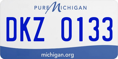 MI license plate DKZ0133