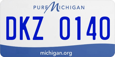 MI license plate DKZ0140