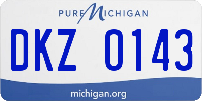 MI license plate DKZ0143