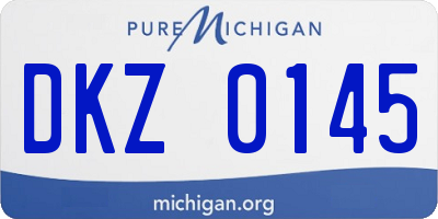 MI license plate DKZ0145