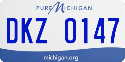 MI license plate DKZ0147