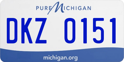 MI license plate DKZ0151