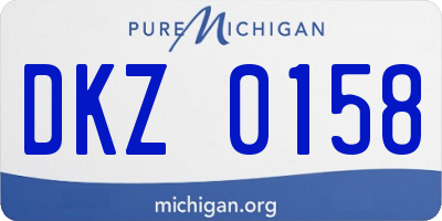 MI license plate DKZ0158