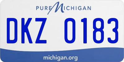 MI license plate DKZ0183