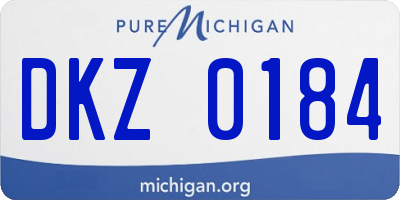 MI license plate DKZ0184
