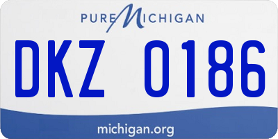 MI license plate DKZ0186