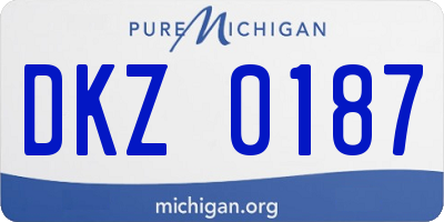 MI license plate DKZ0187